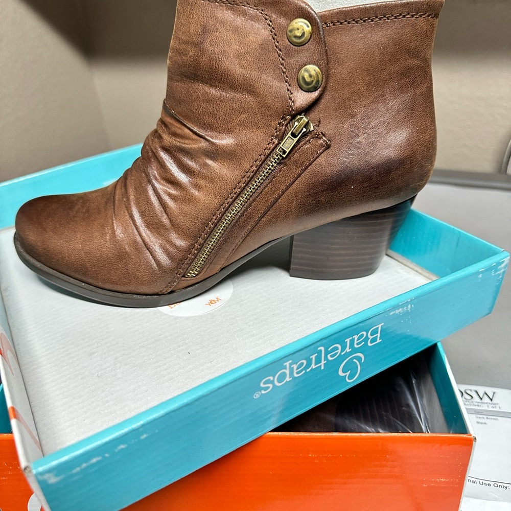 BareTraps Women's Tan Ankle Booties with Zipper